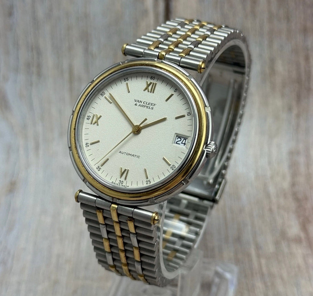 1990s Van Cleef & Arpels La Collection Watch solid 18ct Gold & Steel 34mm Unisex Men’s