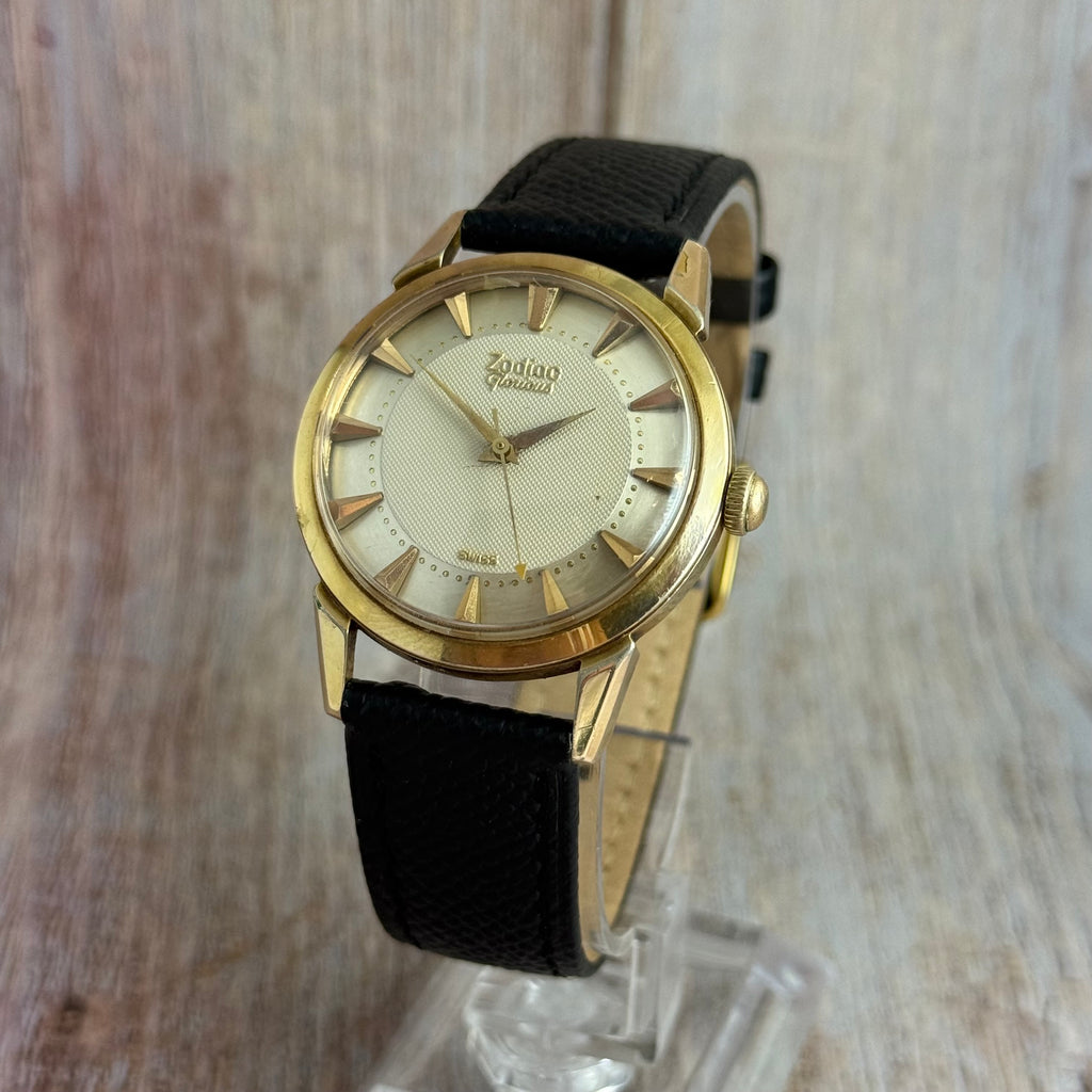 1950s Zodiac Glorious Men’s Wrist Watch ‘honeycomb’ Dial