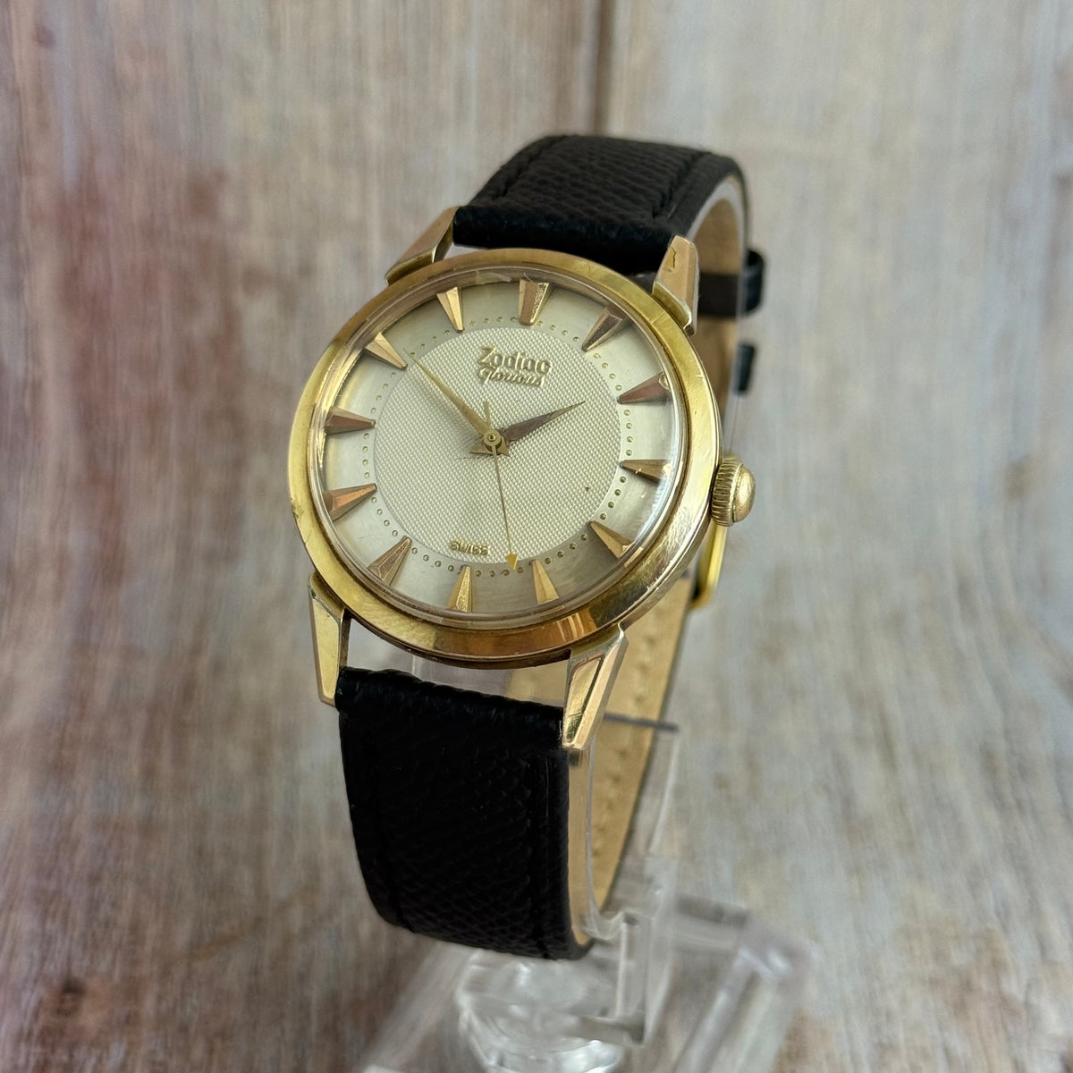 1950s Zodiac Glorious Men’s Wrist Watch ‘honeycomb’ Dial