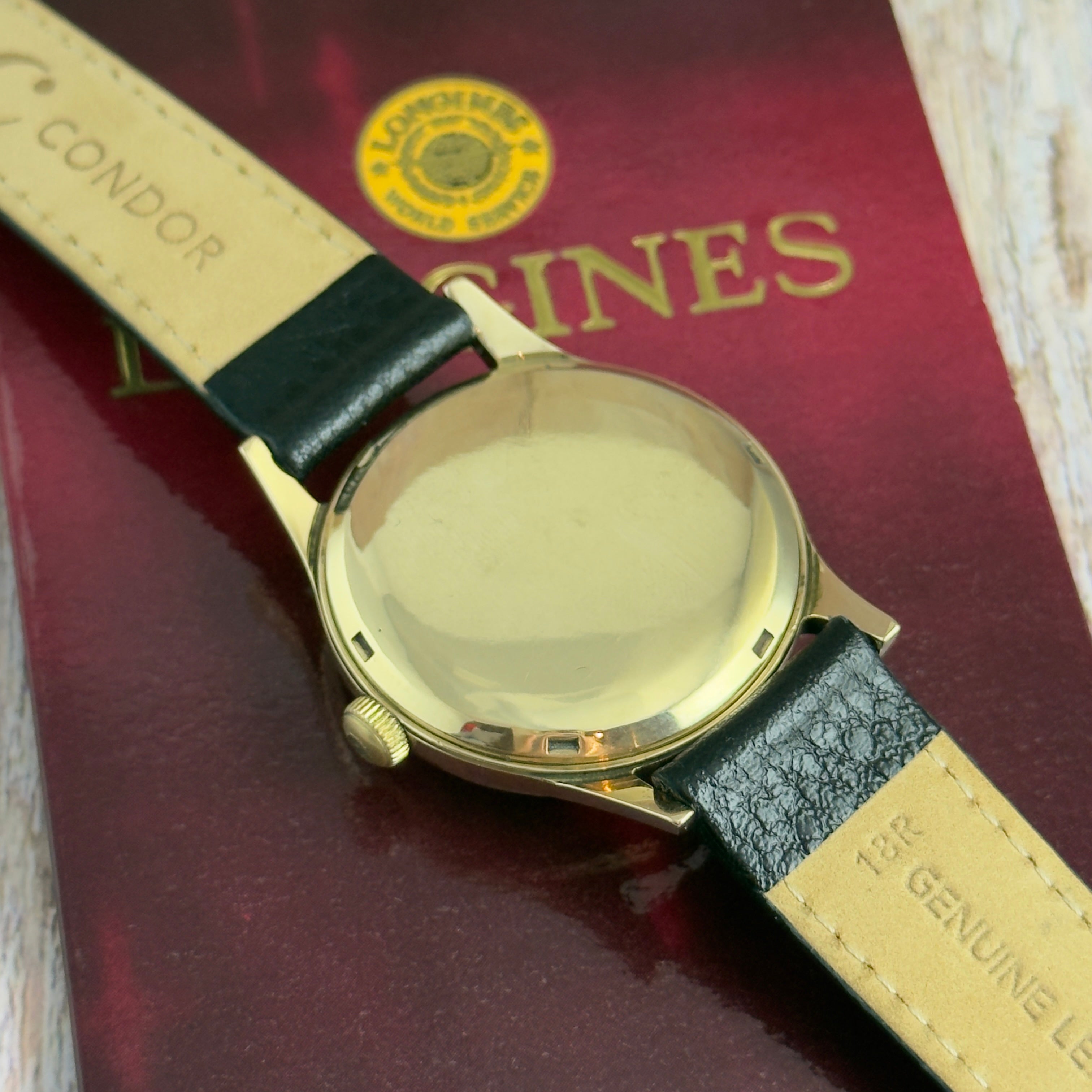 1970 Longines 9ct yellow gold men’s wrist watch ( chunky screwback case ) with box & papers