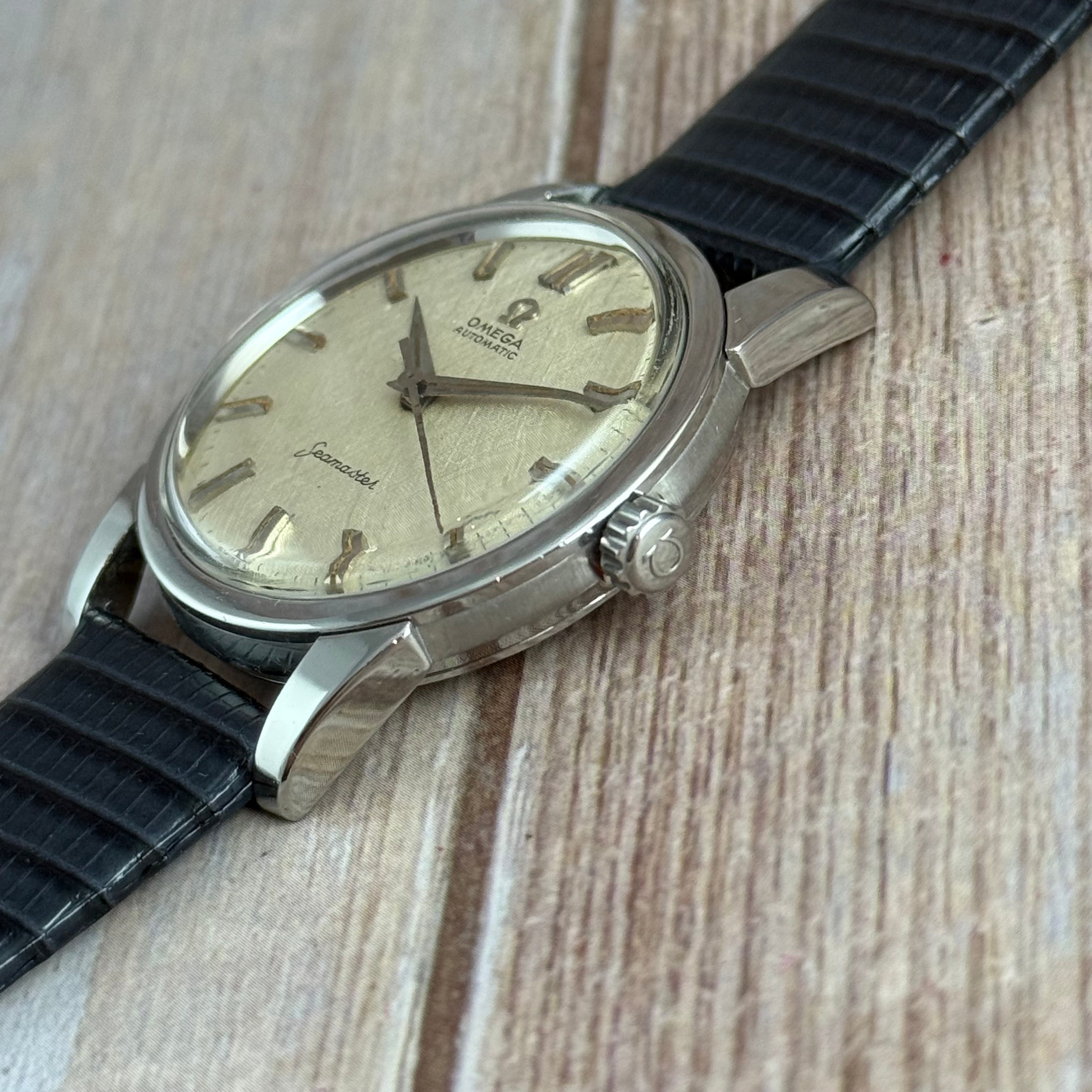 1961 Omega Seamaster Automatic Linen Dial Men’s Steel Watch 14761 1 SC SERVICED