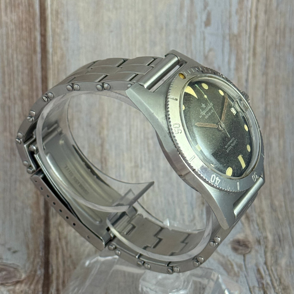 Vintage Aquastar 60 skin divers watch “tropical” patina men’s automatic watch