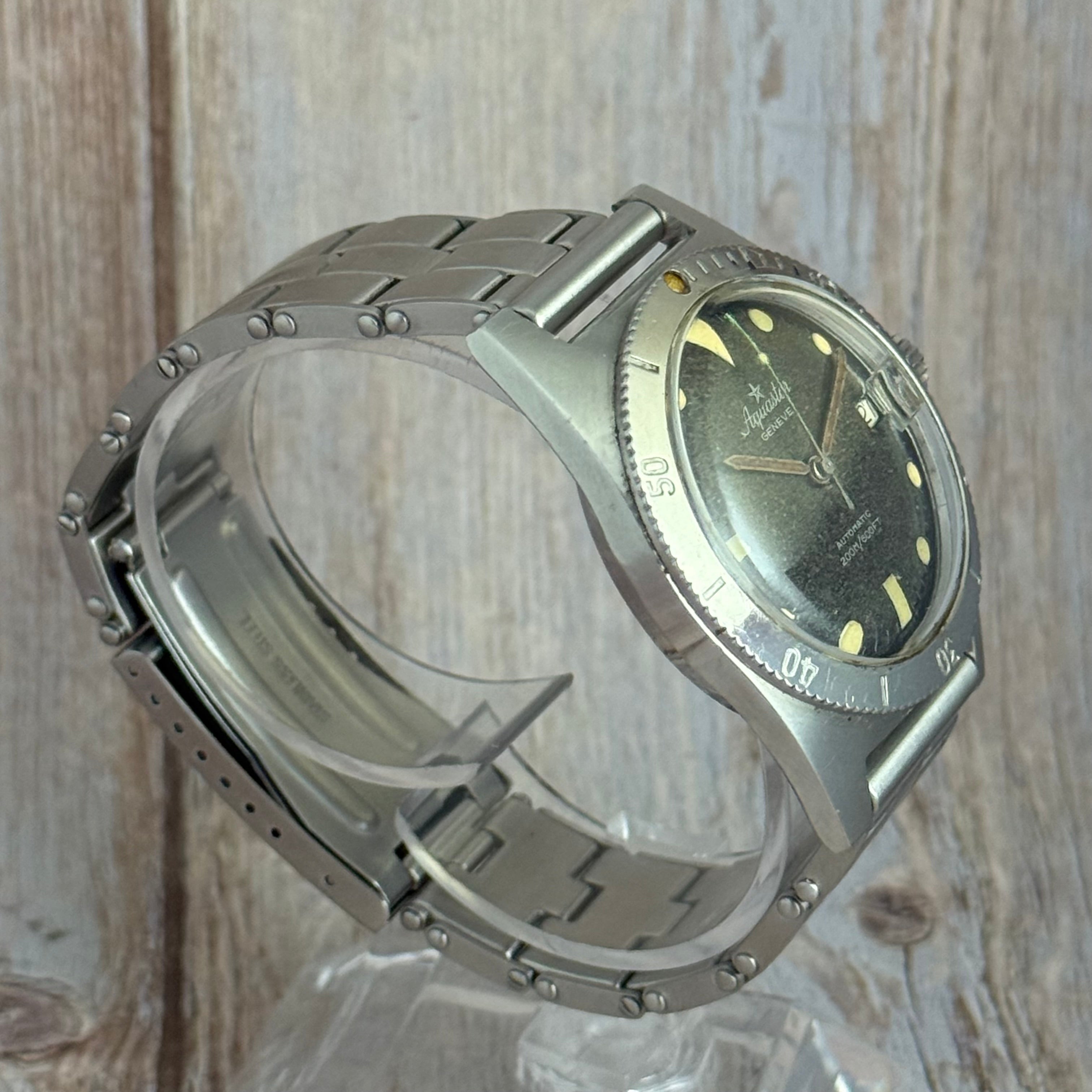 Vintage Aquastar 60 skin divers watch “tropical” patina men’s automatic watch