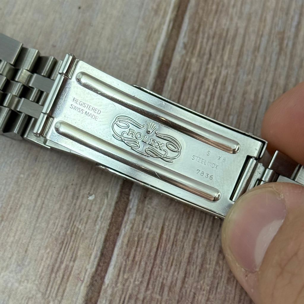 1986 Rolex Datejust 36 silver “tapestry” steel men’s watch boxed MINT CONDITION