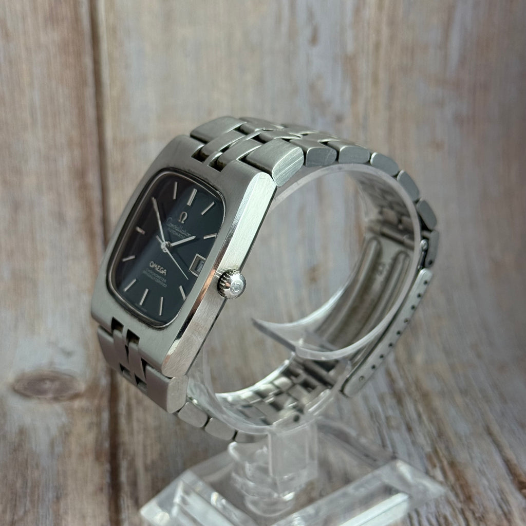 1969 Omega constellation automatic “luxury green” spider web patina gentlemen’s wrist watch 34mm (167.047) boxed