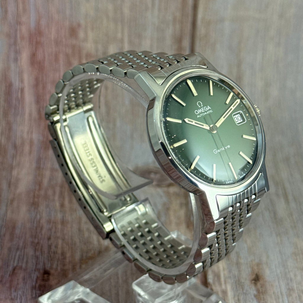 1972 Omega automatic Genéve green “money” dial men’s wrist watch