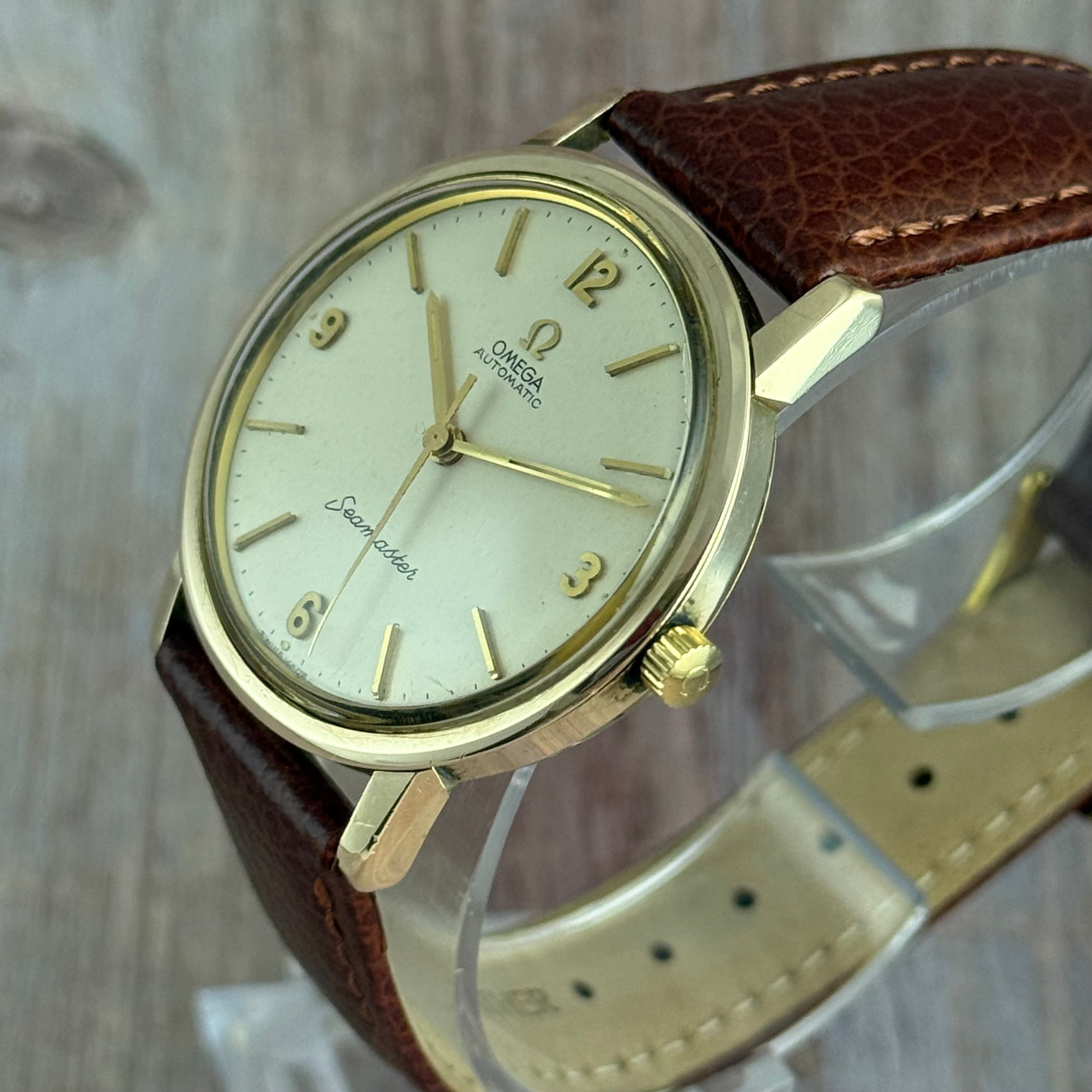 1961 Omega Seamaster 9ct Solid Gold Men’s Automatic Wrist Watch Box,Papers 35mm