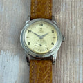 1950 Omega bumper automatic gents steel “deco Arabic” dial watch (2576-10)