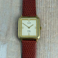 Vintage Tudor Le Royer Men’s Tank Style Quartz Watch Gold & Steel 28mm