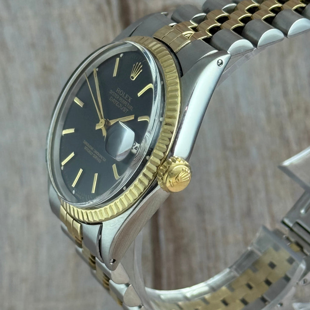 1972 Rolex Datejust 36 18k Gold & Steel 1601 Men’s Wrist Watch Vintage Boxed