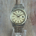 1980 ROLEX DATEJUST 36
16014 LINEN DIAL 18CT
GOLD BEZEL FULL SET