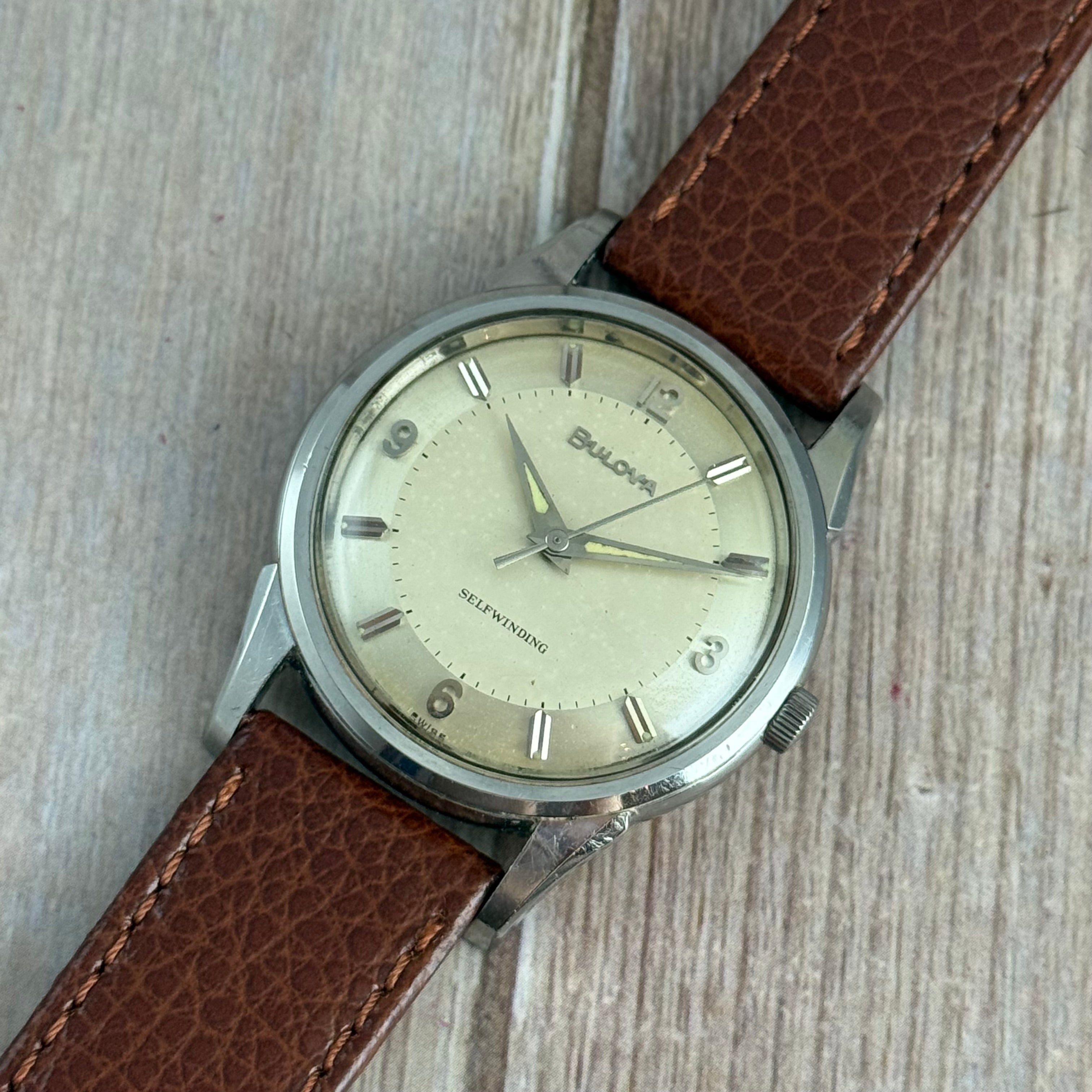 1963 BULOVA ‘Jet Clipper’ men's automatic watch 11AFAC Two-tone dial vintage