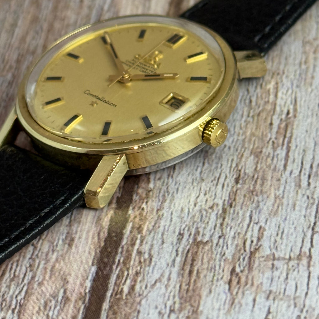 1970 Omega Constellation automatic chronometer gold plated men’s watch quickset