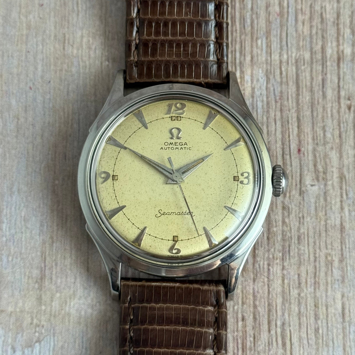1952 Omega Seamaster ‘bumper’ automatic breguet dial men’s wrist watch