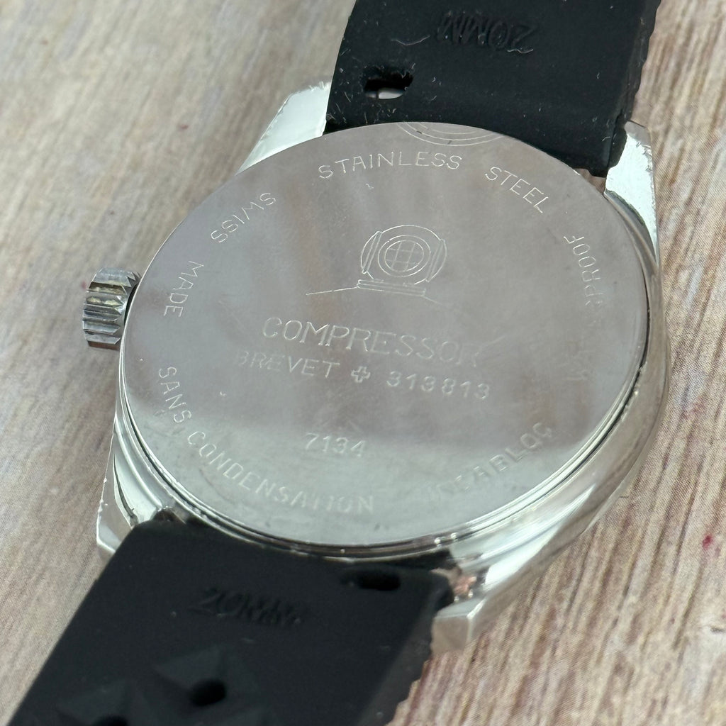 1970s Zitura Delphine Men’s Compressor Dive Watch Swiss Tropical Dial