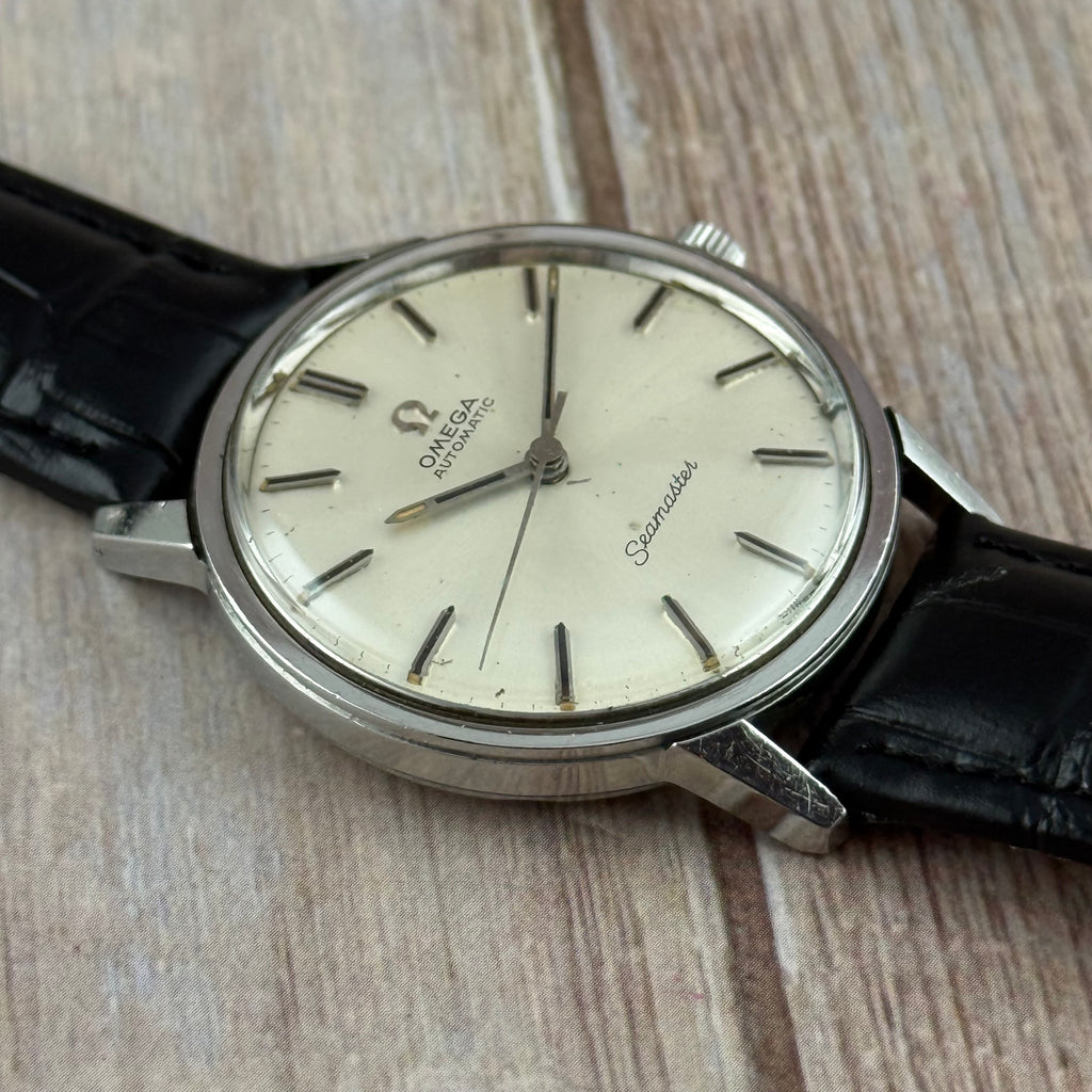 1966 Omega Seamaster Automatic men’s steel wrist watch ‘seahorse’ back