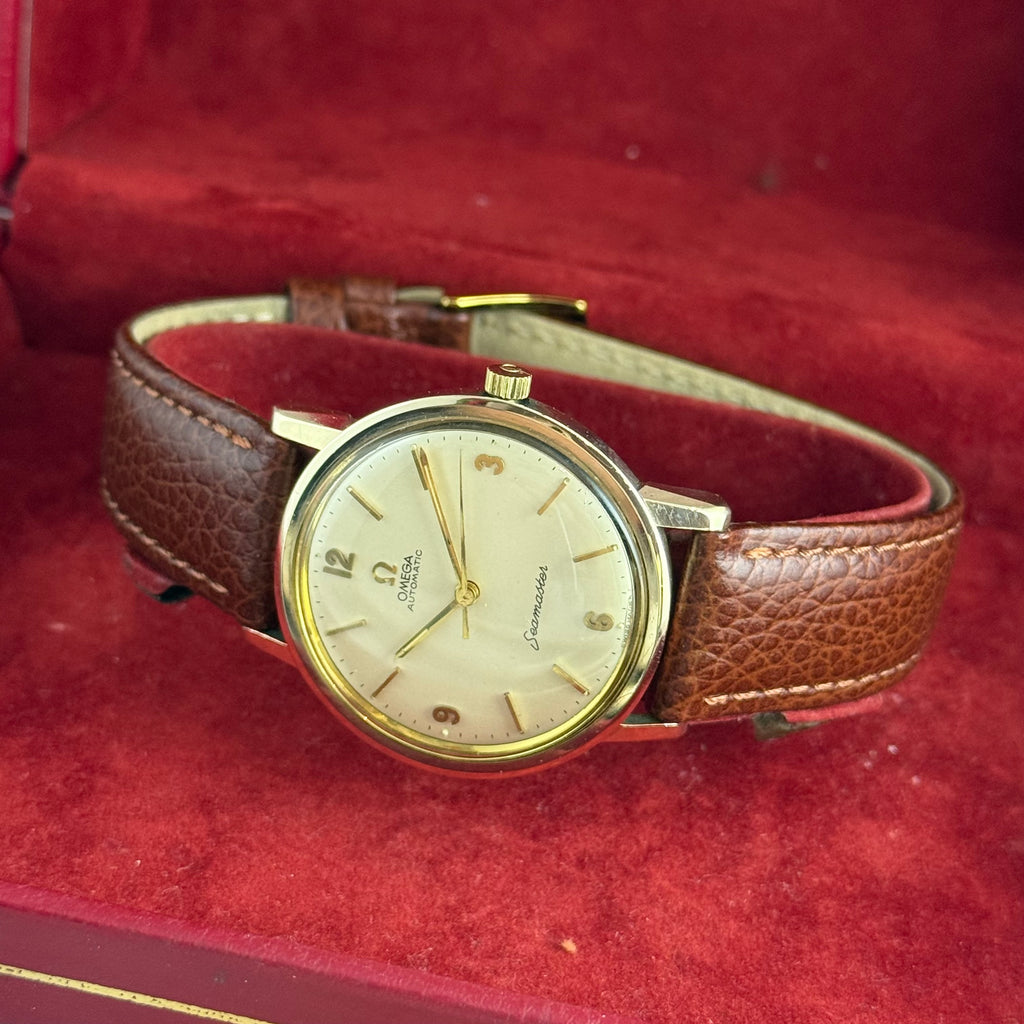 1961 Omega Seamaster 9ct Solid Gold Men’s Automatic Wrist Watch Box,Papers 35mm