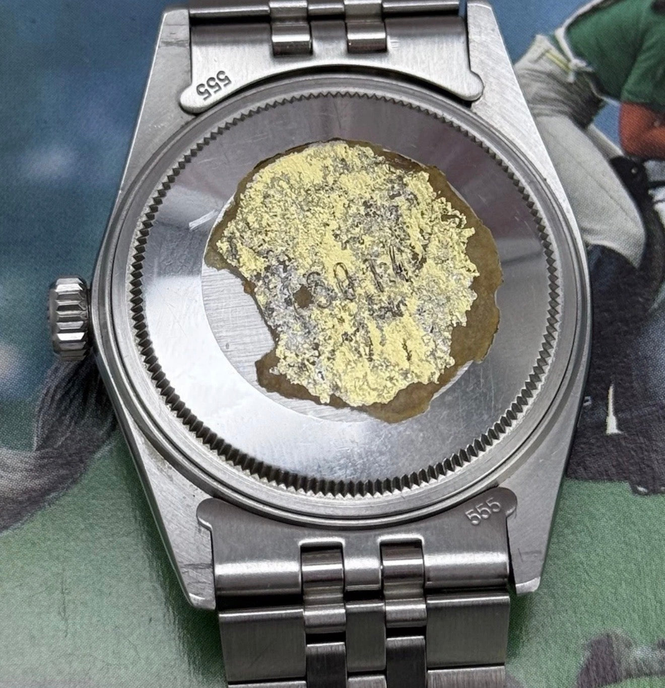 1980 Rolex Datejust 36 16014 Linen Dial 18ct Gold Bezel Full Set