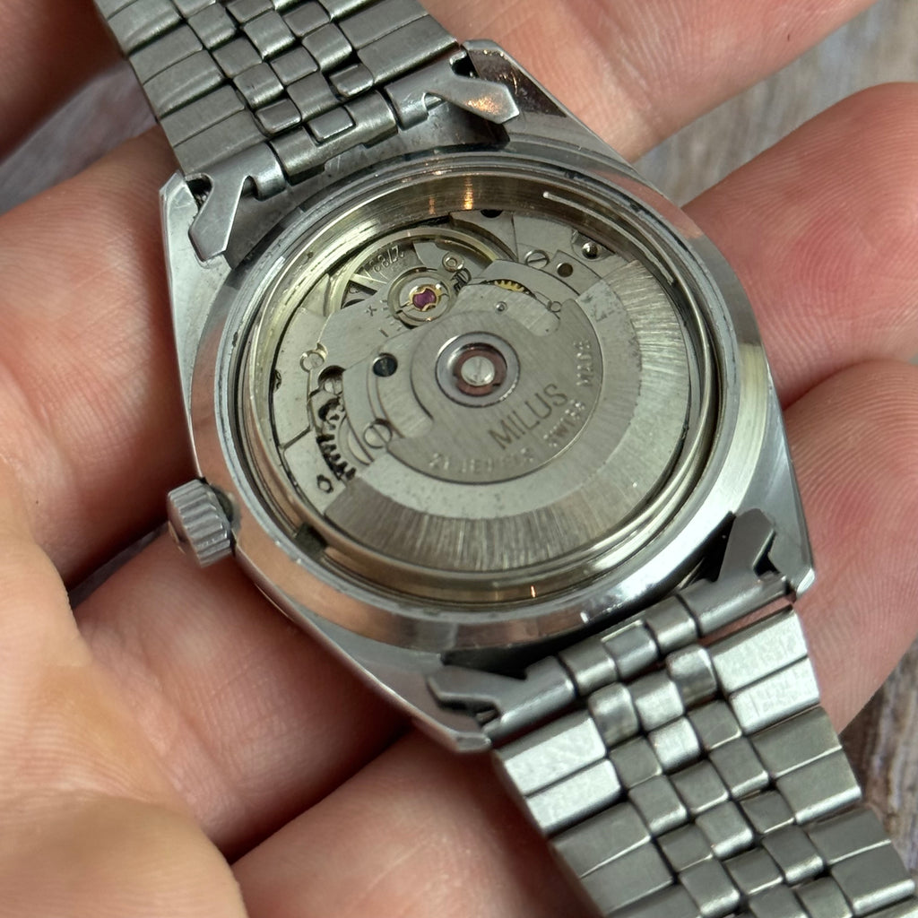 1970s Milus ‘datejust’ style men’s automatic Swiss wrist watch