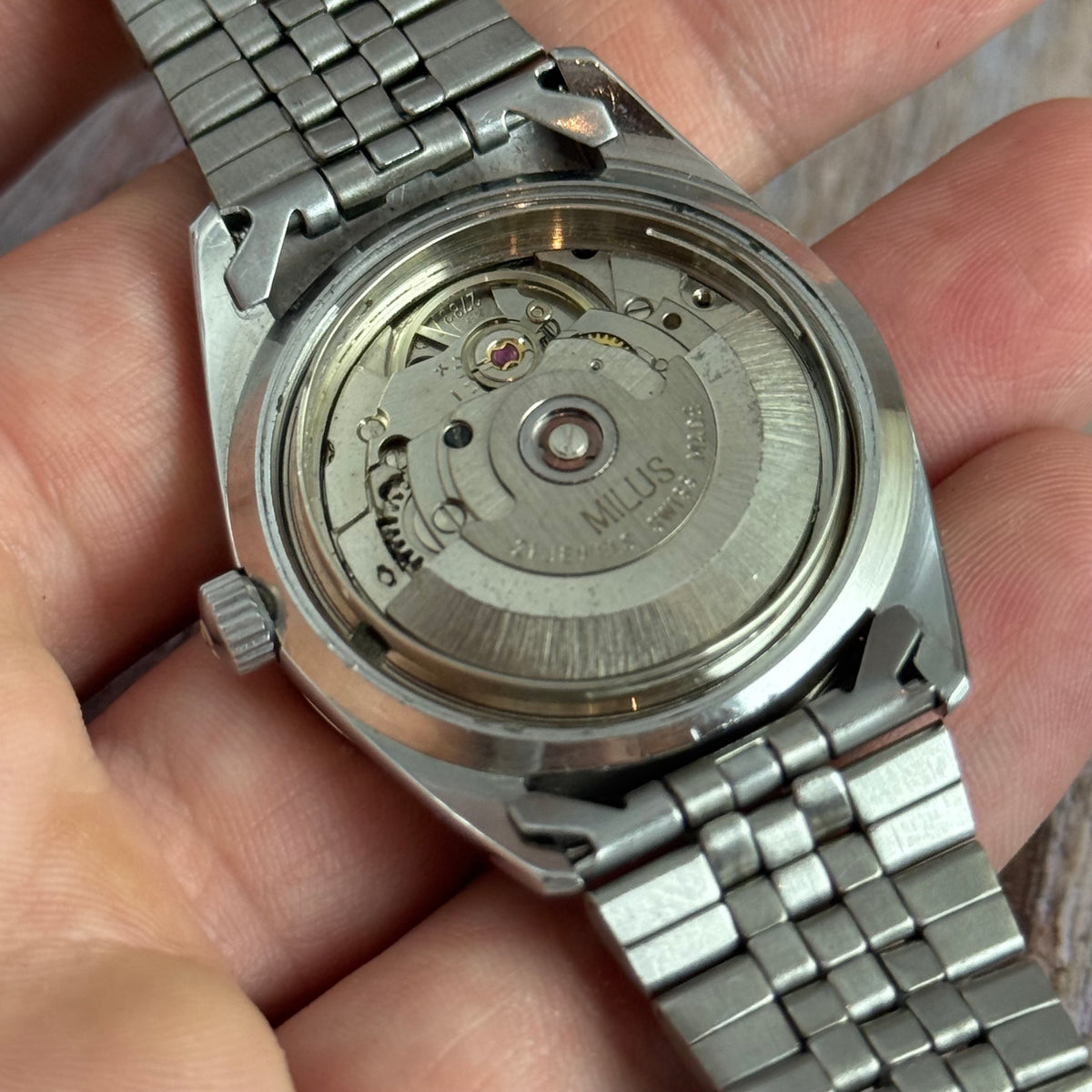 1970s Milus ‘datejust’ style men’s automatic Swiss wrist watch