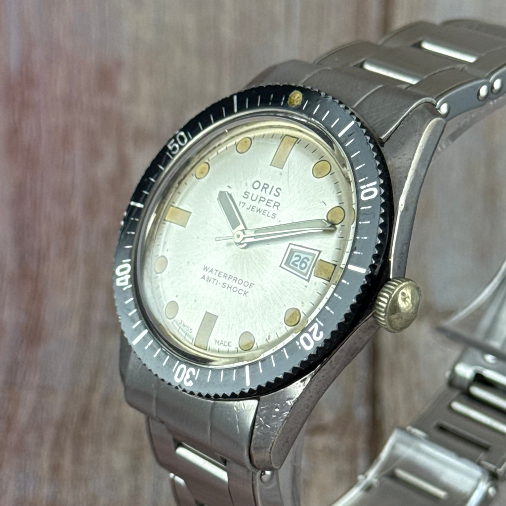 1960s Oris Super “sixty five” silver dial men’s divers watch boxed