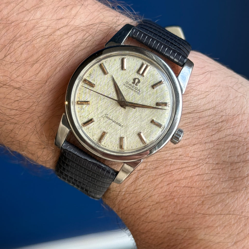 1961 Omega Seamaster Automatic Linen Dial Men’s Steel Watch 14761 1 SC SERVICED