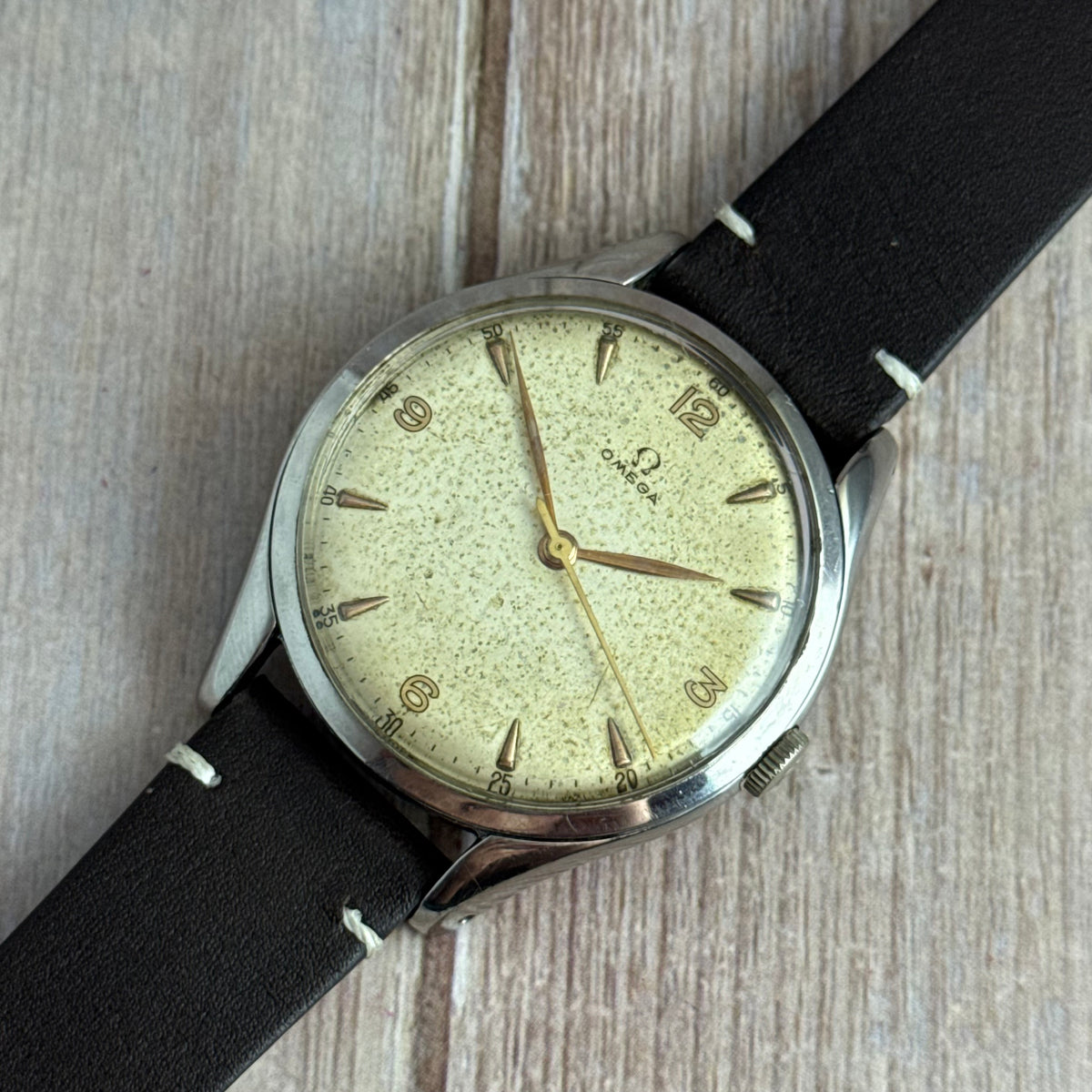 1947 Omega JUMBO 38mm men’s Manual wind steel wrist watch (2506-2)