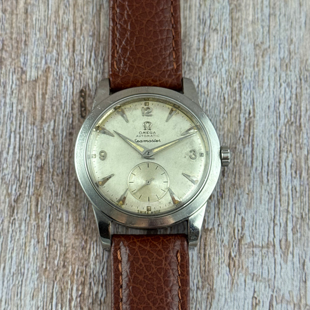 1950 Omega Seamaster automatic ‘bumper’ Arabic dial steel men’s watch