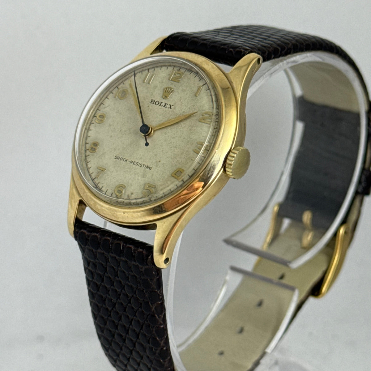 1947 Rolex 9ct gold men’s Manual wind wrist watch 30mm Arabic dial