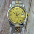 Vintage Rolex Datejust 36 “champagne linen” 18K solid gold & steel