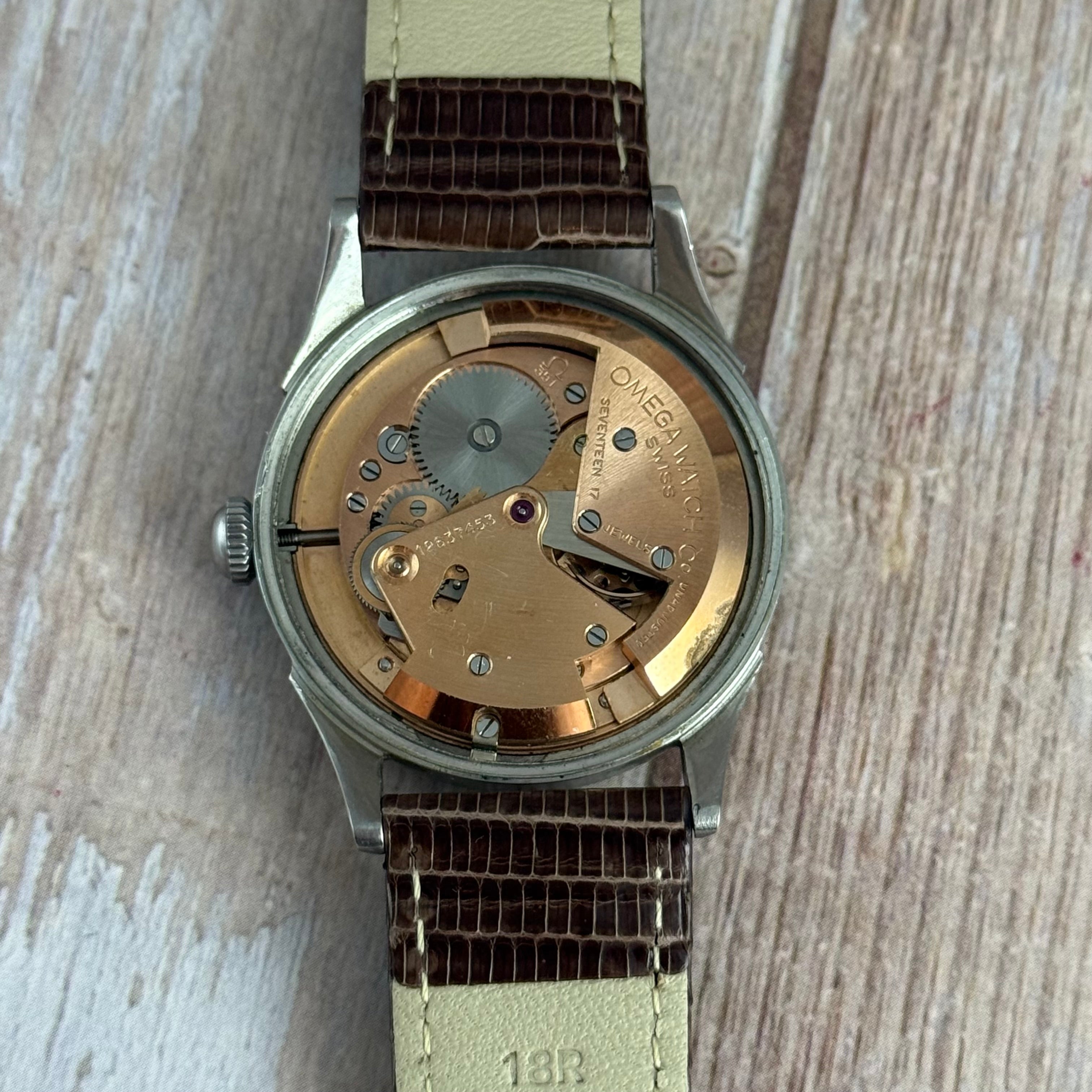 1950 Omega bumper automatic men’s Breguet dial wrist watch 33mm (2635-5)