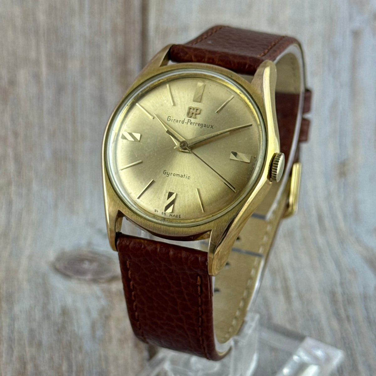 1960s Girard Perregaux Gyromatic men’s automatic gold plated wrist watch