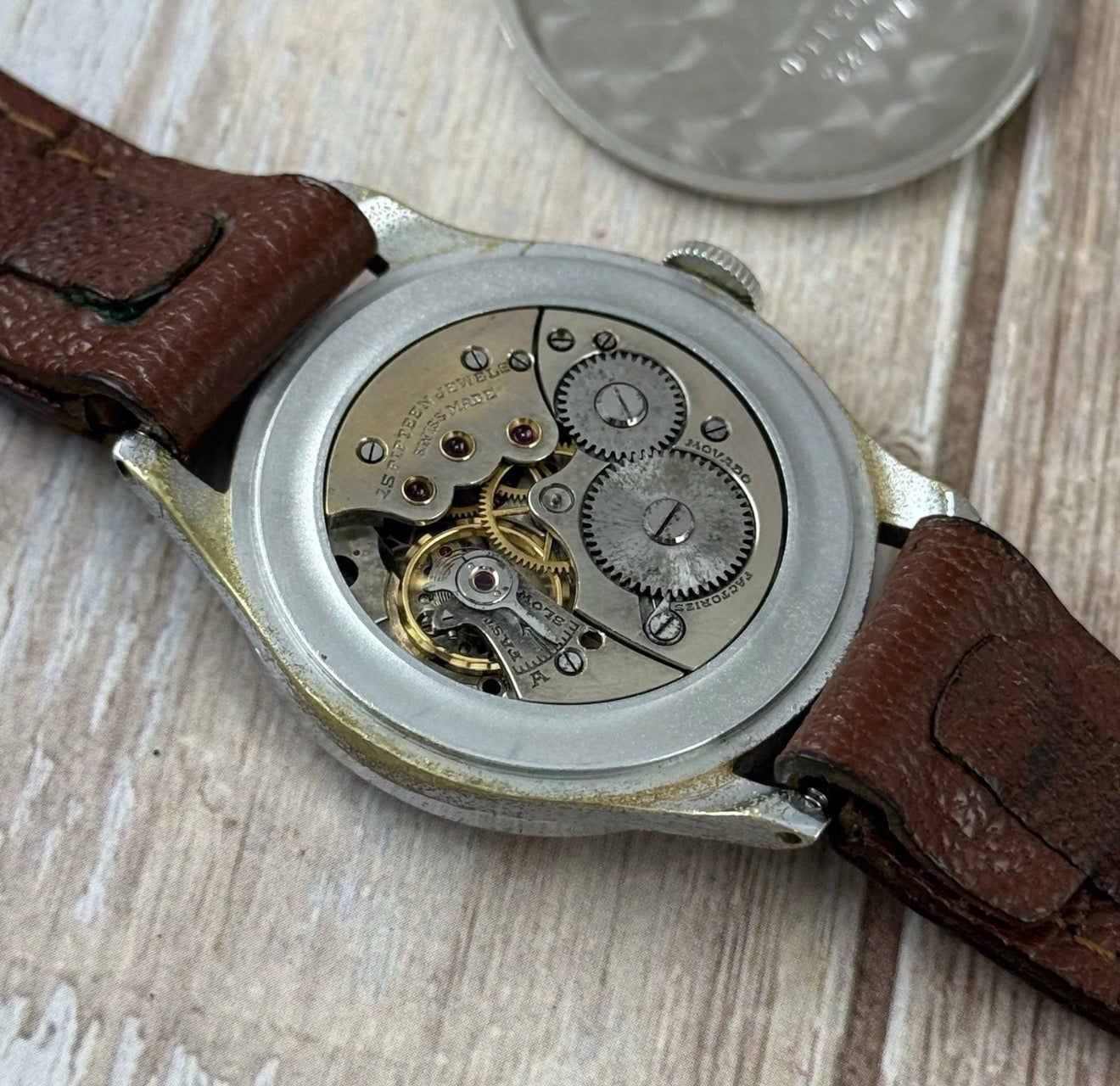 1940s Movado ‘jumbo’ Men’s Manual Wind Steel Wrist Watch 36mm SERVICED ref.32747