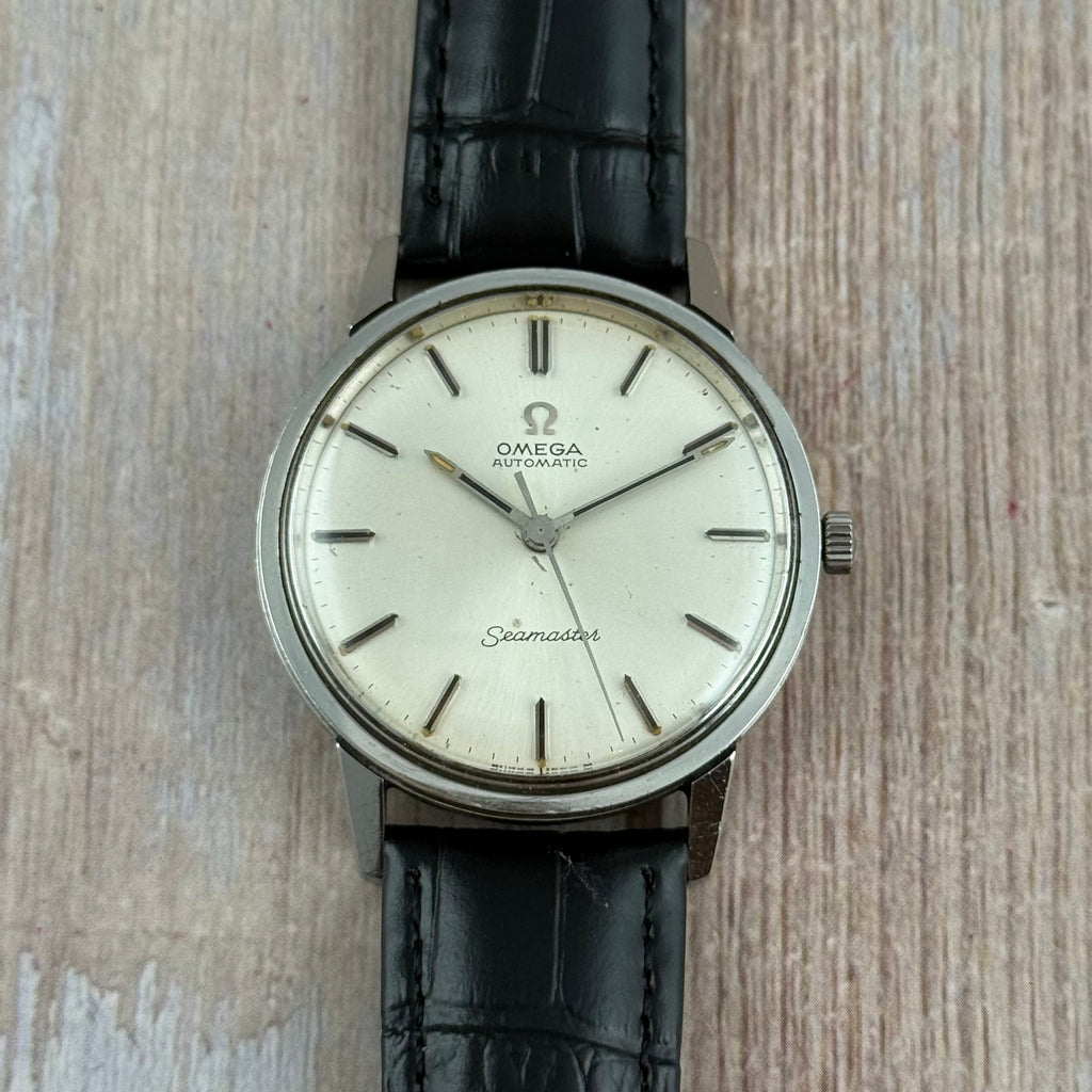 1966 Omega Seamaster Automatic men’s steel wrist watch ‘seahorse’ back
