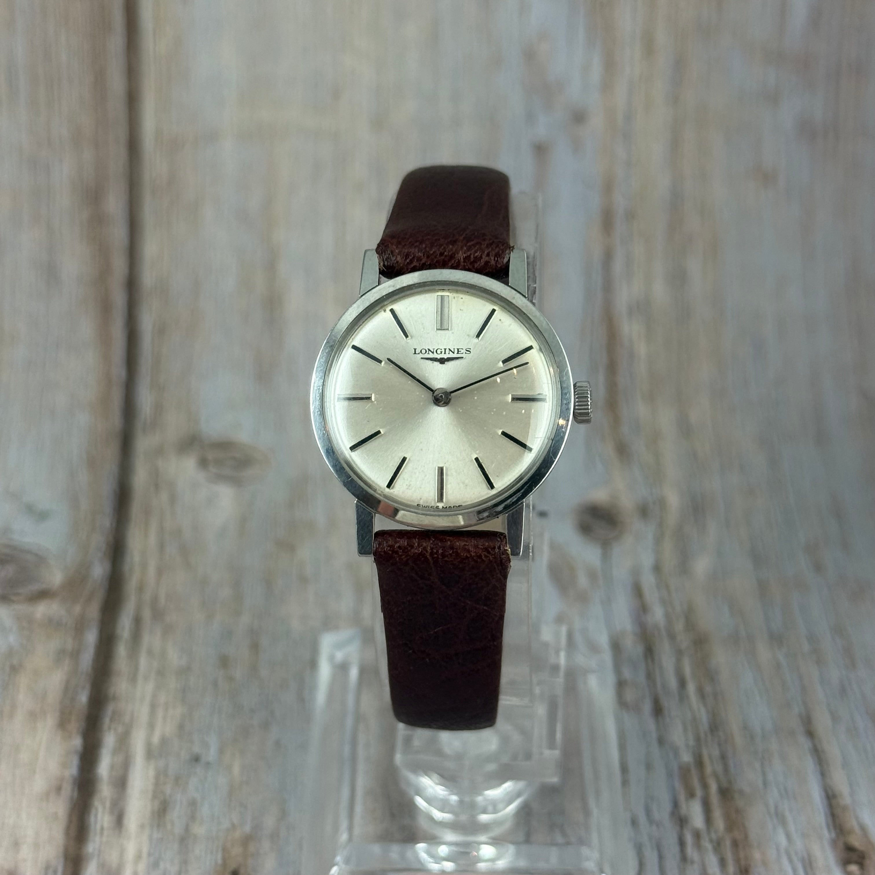 Vintage Longines ladies manual wind Swiss wrist watch steel 24mm