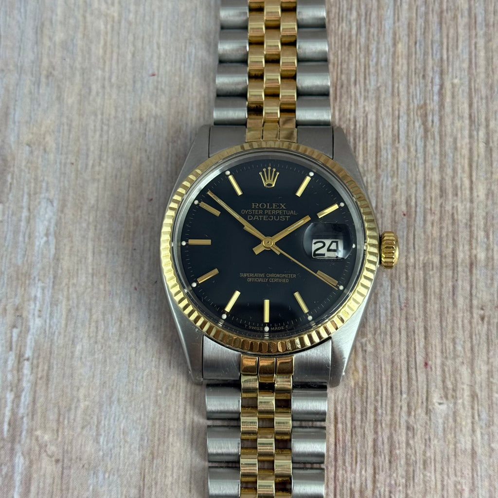 1972 Rolex Datejust 36 18k Gold & Steel 1601 Men’s Wrist Watch Vintage Boxed