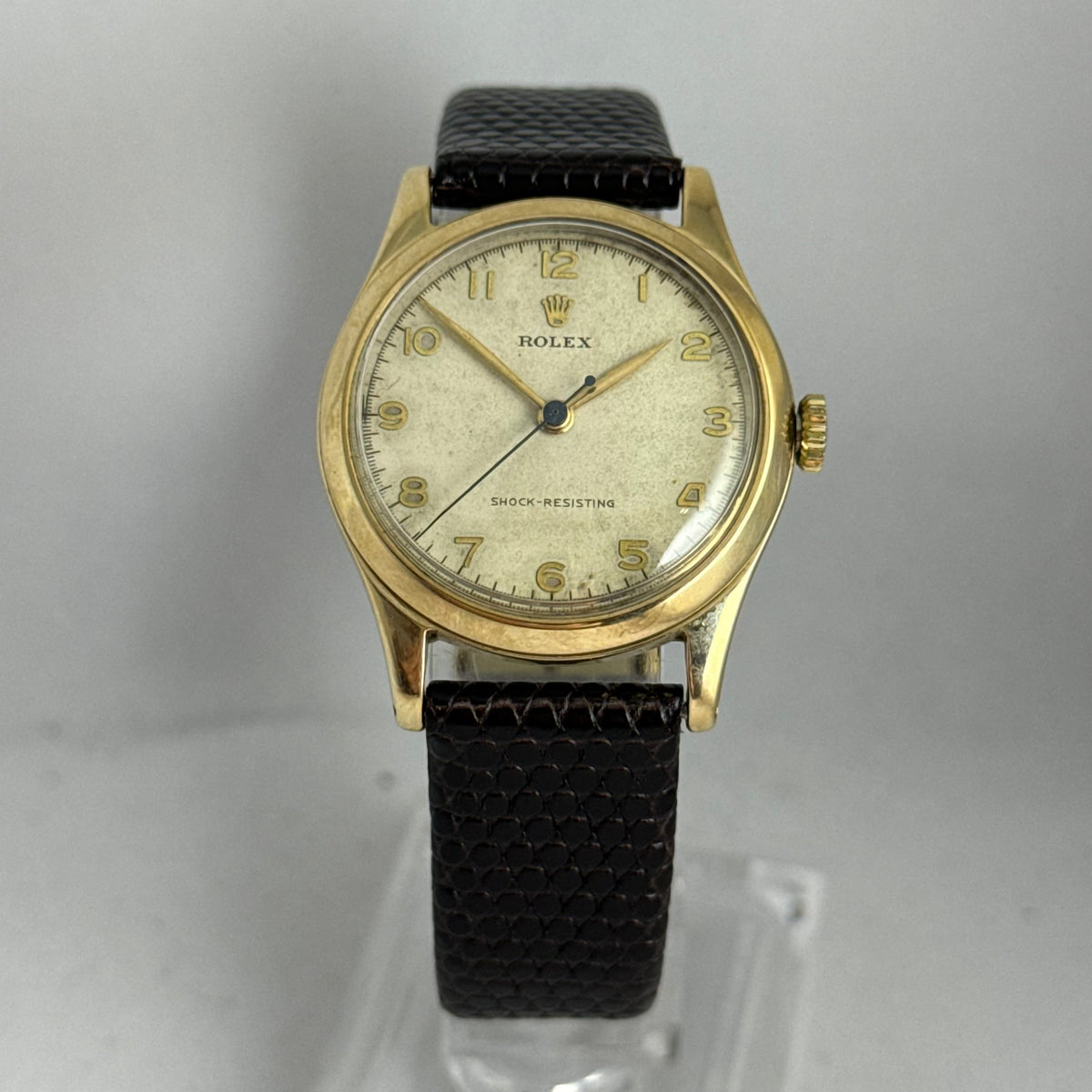 1947 Rolex 9ct gold men’s Manual wind wrist watch 30mm Arabic dial