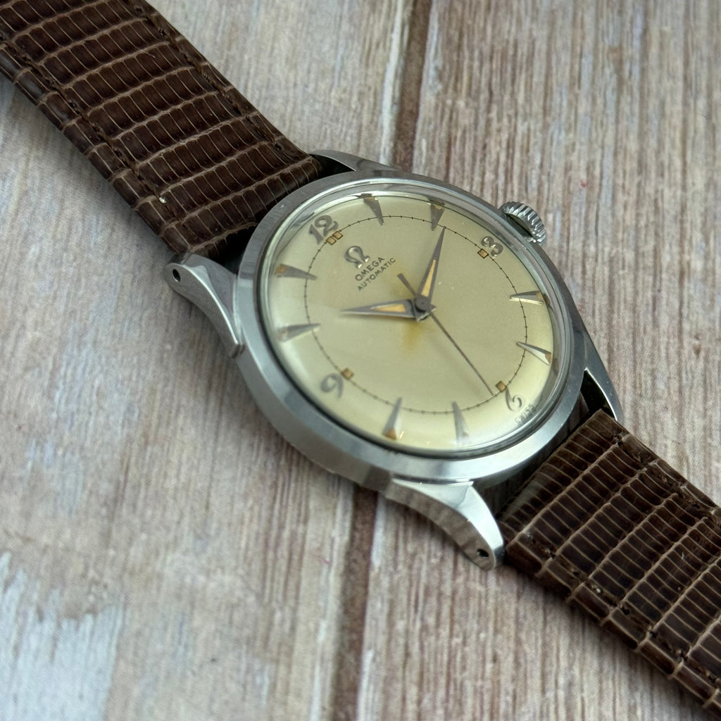 1950 Omega bumper automatic men’s Breguet dial wrist watch 33mm (2635-5)
