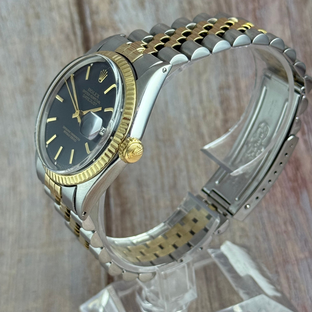 1972 Rolex Datejust 36 18k Gold & Steel 1601 Men’s Wrist Watch Vintage Boxed