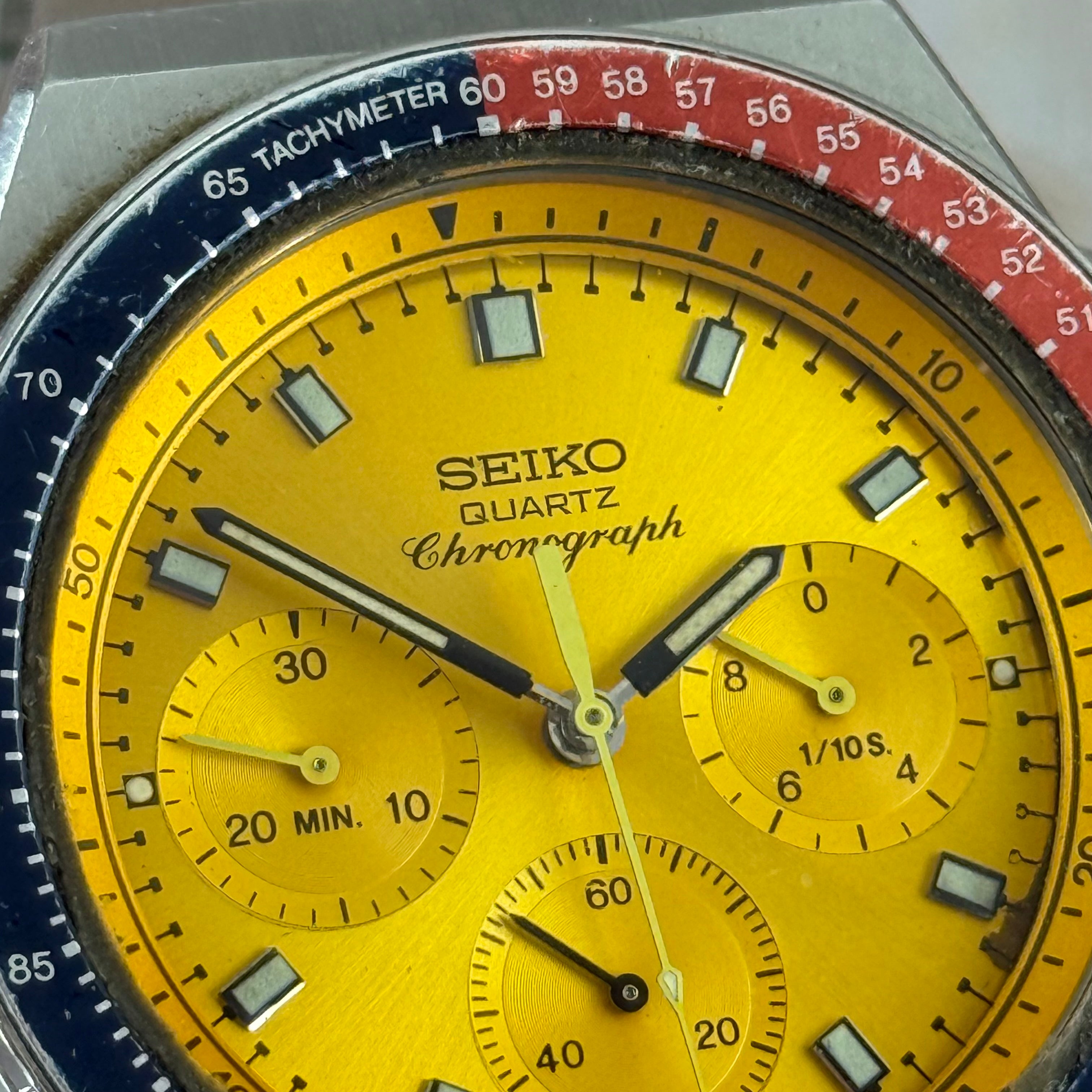 1983 Seiko Chronograph 'Quartz Pogue' pepsi bezel Watch Ref 7A28-7030 Working