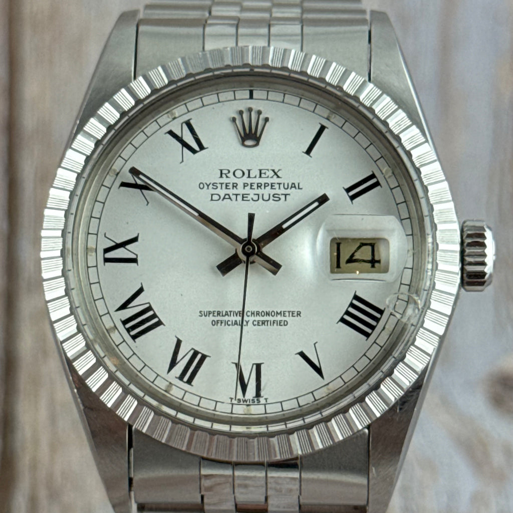 1986 Rolex Datejust 36 silver “Buckley” dial steel men’s watch MINT CONDITION