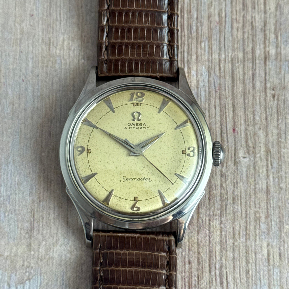 1952 Omega Seamaster ‘bumper’ automatic breguet dial men’s wrist watch