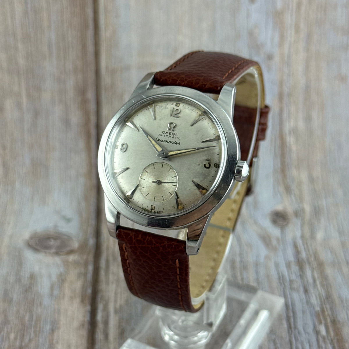 1950 Omega Seamaster automatic ‘bumper’ Arabic dial steel men’s watch