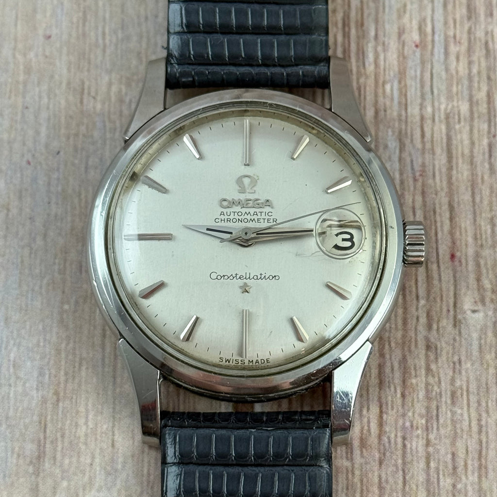1960 Omega constellation chronometer automatic men’s steel watch 35mm (14393 10 SC ) RARE DIAL