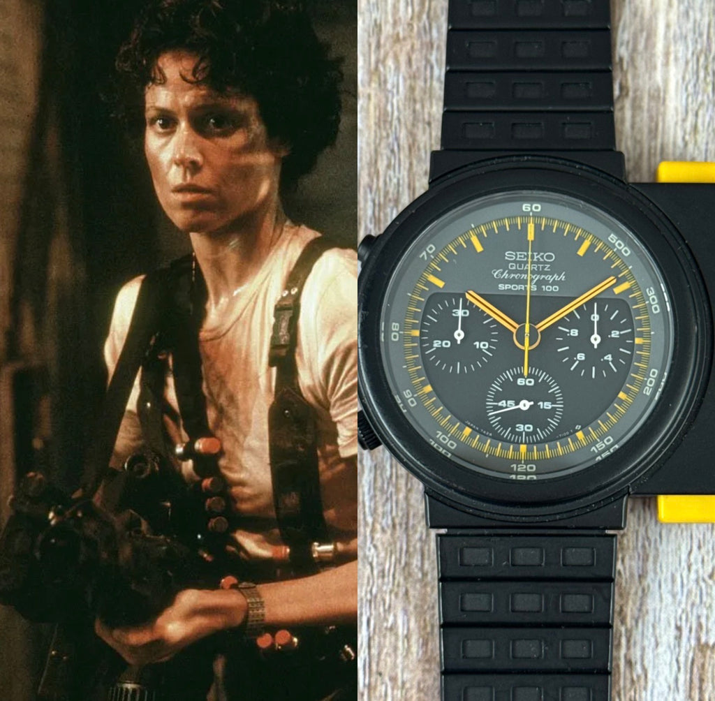 1980s Seiko Aliens movie “Ripley” Quartz Chronograph Watch Giorgio Giugiaro PVD (7A28-7009)