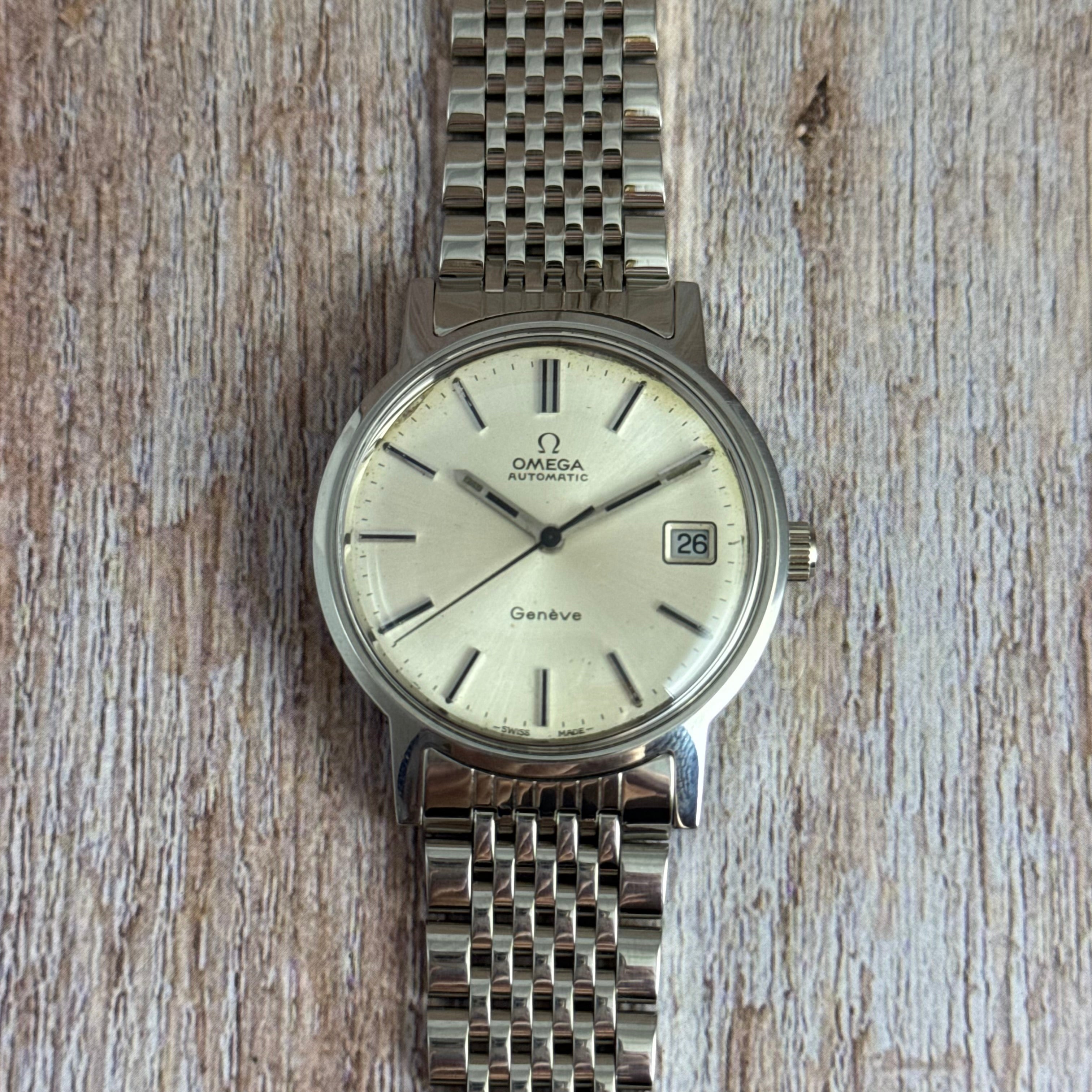 1970s Omega Geneve men’s automatic wrist watch date