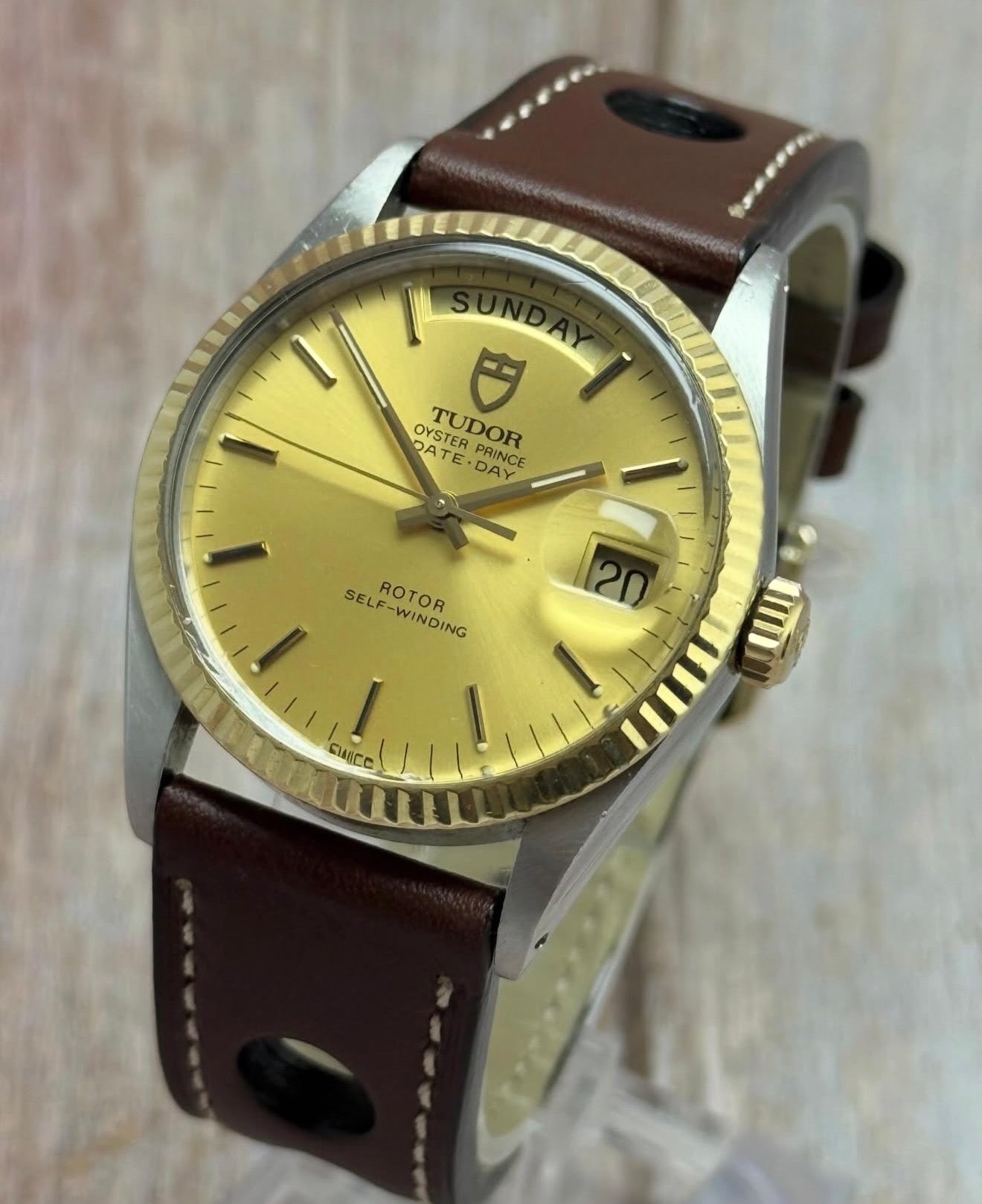 1985 Tudor oyster prince Date-Day 36 men’s gold & steel wrist watch