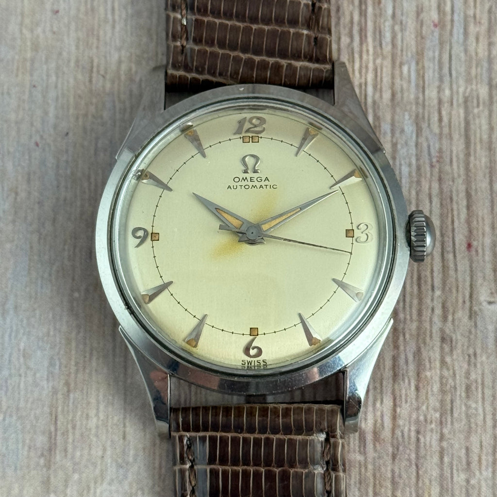 1950 Omega bumper automatic men’s Breguet dial wrist watch 33mm (2635-5)