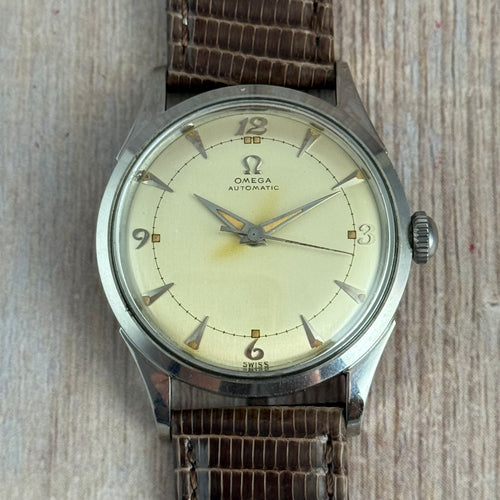 1950 Omega bumper automatic men’s Breguet dial wrist watch 33mm (2635-5)