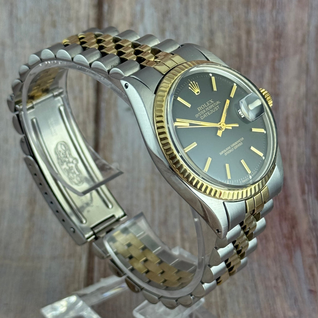 1972 Rolex Datejust 36 18k Gold & Steel 1601 Men’s Wrist Watch Vintage Boxed